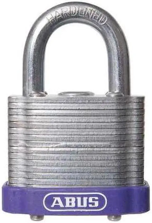 Alt view image 2 of 2 - Abus Alike-Keyed Padlock, Open Shackle Type, 3/4" Shackle Height, Purple  19334