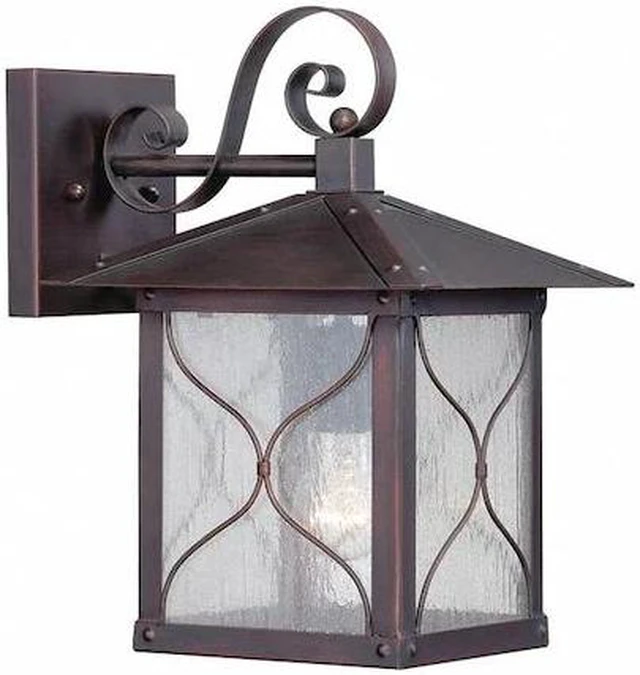 Main image of NUVO 60-5612 Vega 1-Light 9 in. Outdoor Wall Fixture with Clear Seed Glass