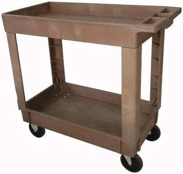 Main image of ZORO SELECT 5UTH8 Polypropylene Utility Cart with Deep Lipped Plastic Shelves,