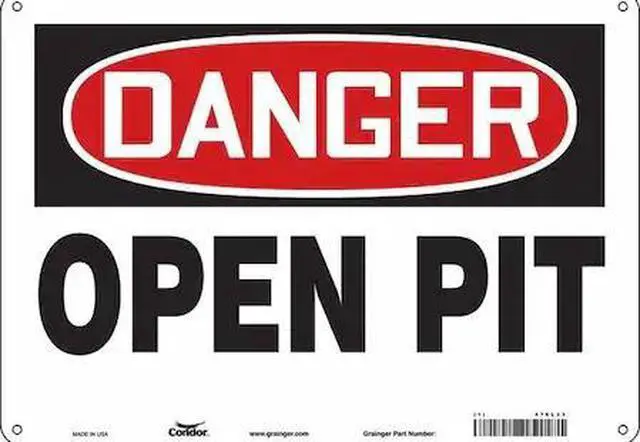 Main image of CONDOR 476L33 Safety Sign, 10 in Height, 14 in Width, Aluminum, Horizontal