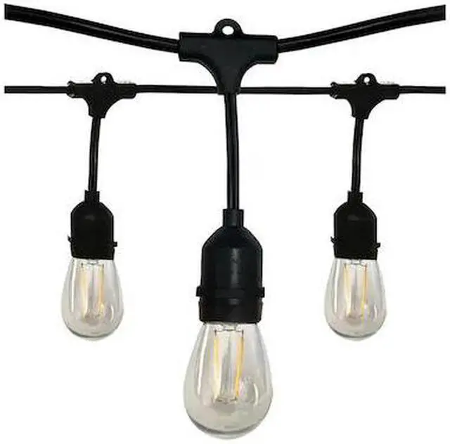 Alt view image 2 of 8 - 24Ft Outdoor LED String Lights 12W S14 Warm White Bulb w/ 12 Bulbs
