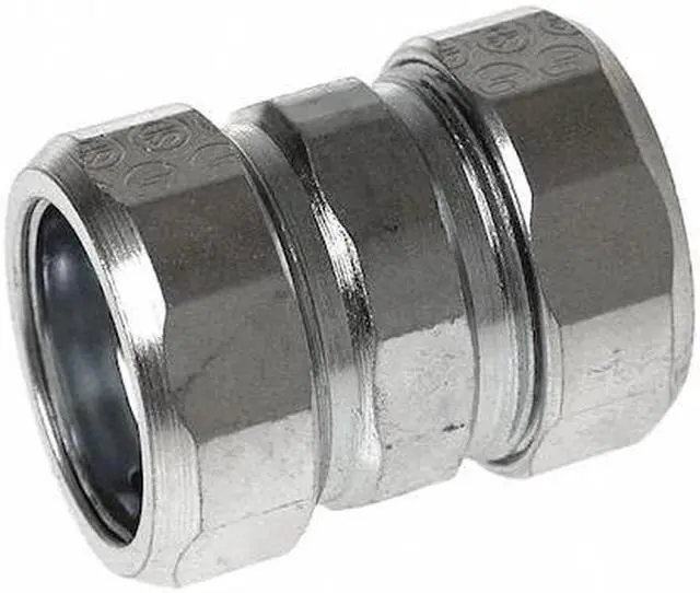 Alt view image 2 of 2 - RACO 1826 IMC Coupling, 1-1/2 in, Compression, Steel, Zinc Plated, Gray