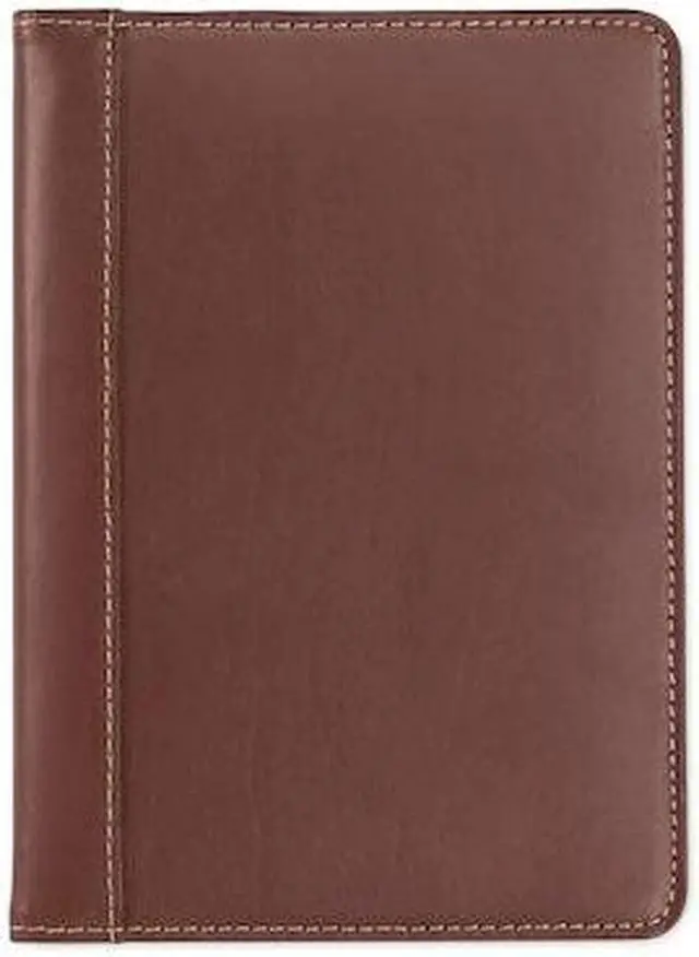 Alt view image 2 of 20 - Samsill Contrast Stitch Leather Padfolio 6 1/4w x 8 3/4h Open Style Brown 71736