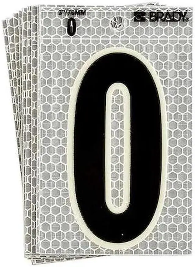 Alt view image 2 of 2 - BRADY 3020-0 Ultra Reflective Numbers,0,6 In. H,PK10