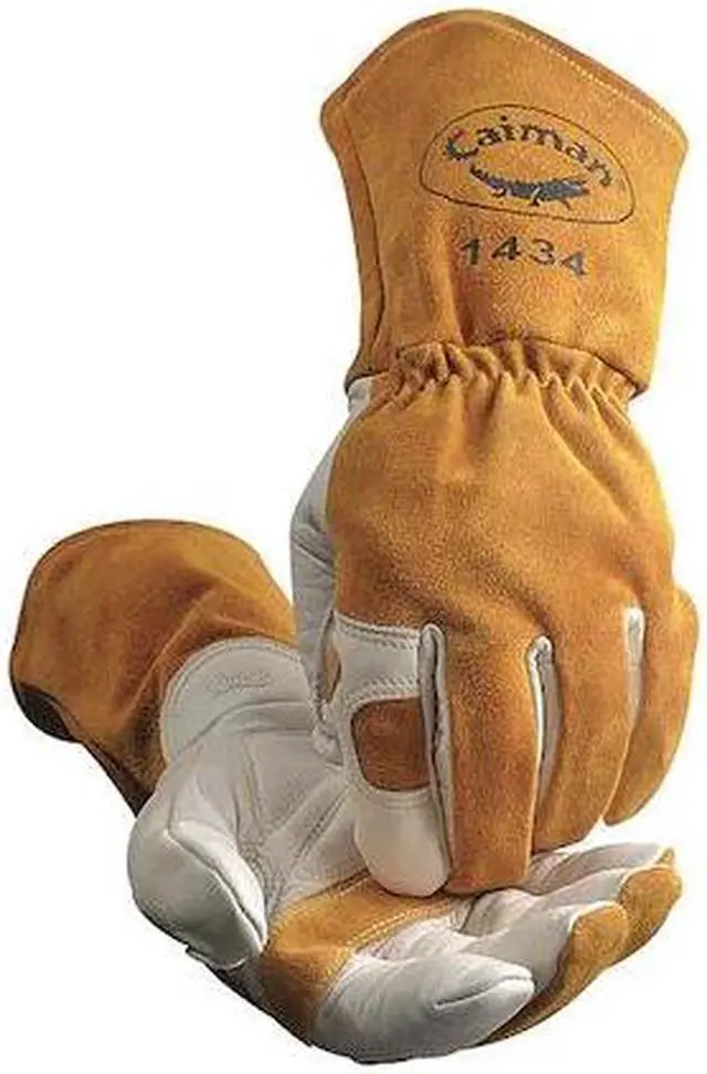 Alt view image 3 of 3 - CAIMAN 1434-6 MIG/Stick Welding Gloves, Cowhide Palm, XL, PR