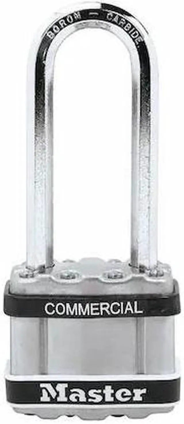 Alt view image 3 of 3 - Alike-Keyed Padlock, Extended Shackle Type, 2-1/2" Shackle Height, Silver