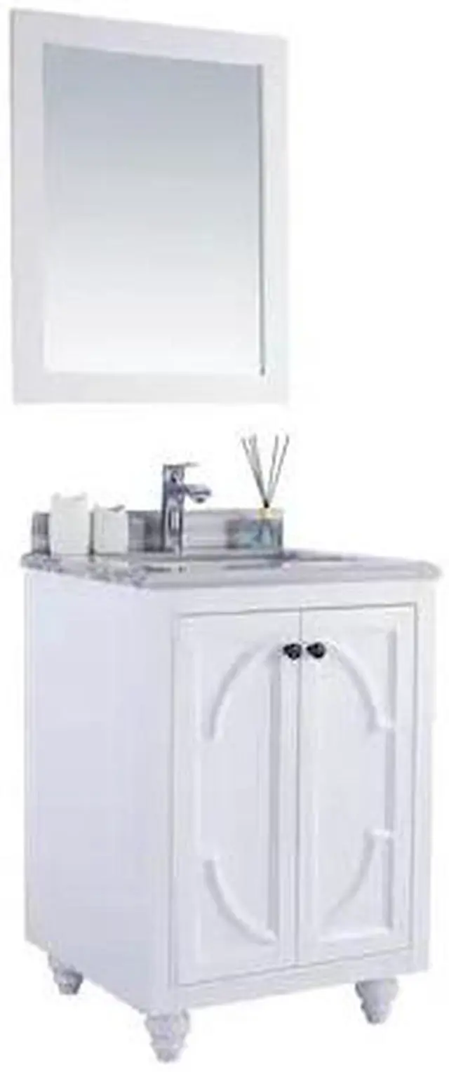Alt view image 4 of 10 - Odyssey - 24 - White Cabinet + White Stripes Marble Countertop