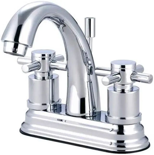Alt view image 5 of 5 - Kingston Brass KS8611DX Two Handle 4 in. Centerset Lavatory Faucet with Brass Pop-up