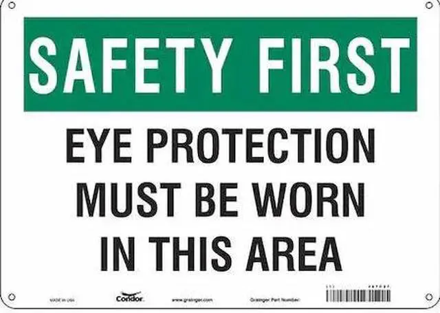 Main image of CONDOR 467C27 Safety Sign, 10 in Height, 14 in Width, Polyethylene, Horizontal