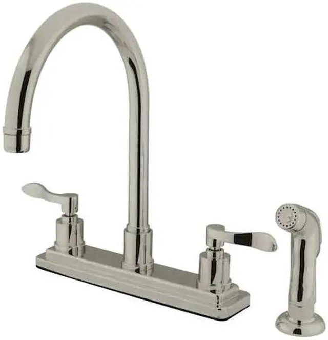 Alt view image 2 of 2 - Kingston Brass KS8798DFL 8-Inch Centerset Kitchen Faucet, Brushed Nickel