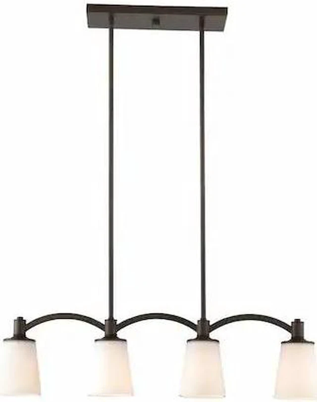 Main image of NUVO 60-5975 Laguna 4 Light Island Pendant Forest Bronze White Glass Fore