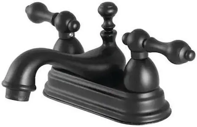 Alt view image 2 of 3 - Kingston Brass KS3600AL Traditional 4 in. Centerset Lavatory Faucet - Matte Black