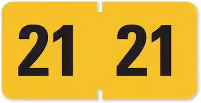 Alt view image 11 of 13 - Year 2021 End Tab Folder Labels, 1.5 x 0.75, Yellow/Black, 500 Labels/Roll 68321