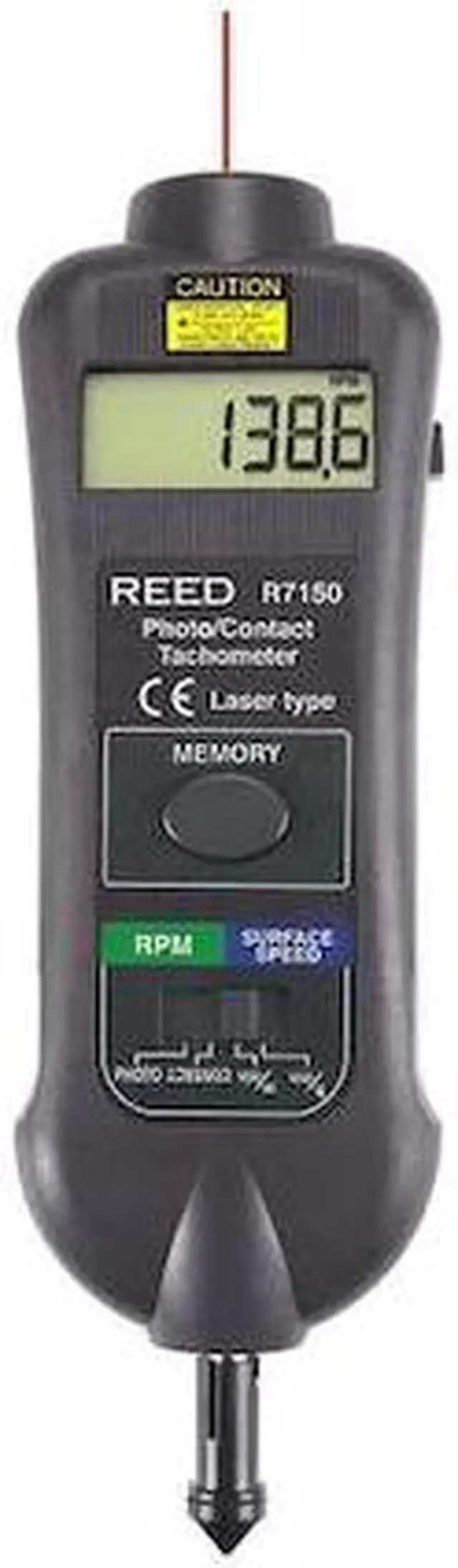 Alt view image 2 of 2 - REED Instruments R7150 Professional Combination Contact / Laser Photo Tachometer