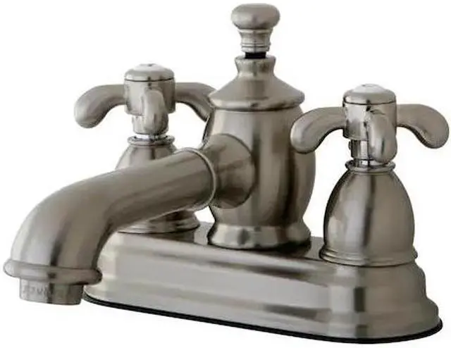Alt view image 3 of 5 - Kingston Brass KS7008TX 4 in. French Country Centerset Lavatory Faucet with Brass Pop-Up, Satin Nickel