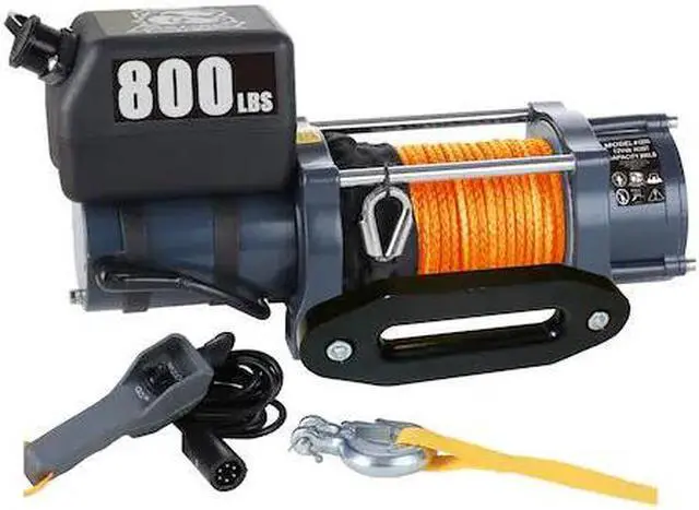 Alt view image 2 of 2 - Hoist 800 LB 12vDC Synthetic Rope Bulldog Winch