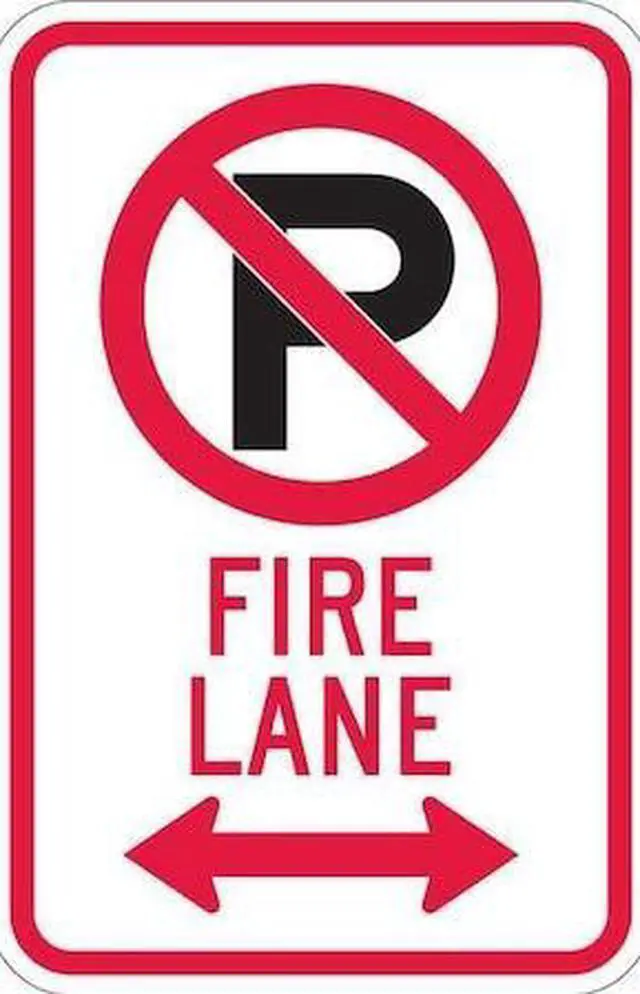 Main image of LYLE T1-1059-EG_12x18 Fire Lane Parking Sign, 18 in H, 12 in W, Aluminum,