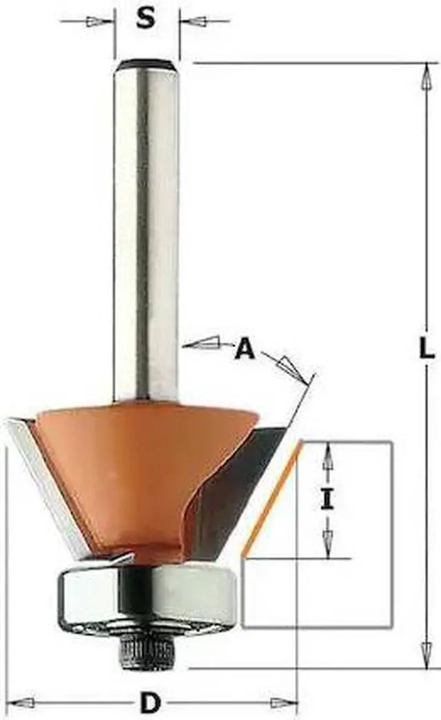 Alt view image 2 of 2 - CMT 809.025.11 Trimmer Router Bit,HW,3/4 in