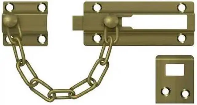Alt view image 2 of 2 - Deltana CDG35U5 Door Guard Chain - Doorbolt, Antique Brass - Solid Brass