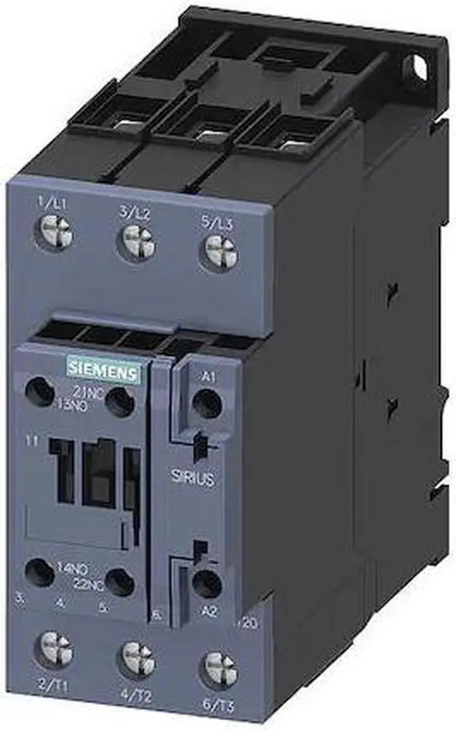 Main image of SIEMENS 3RT20361AC20 IEC Magnetic Contactor, 1NC/1NO, 24V AC, 3 P, Reversing: