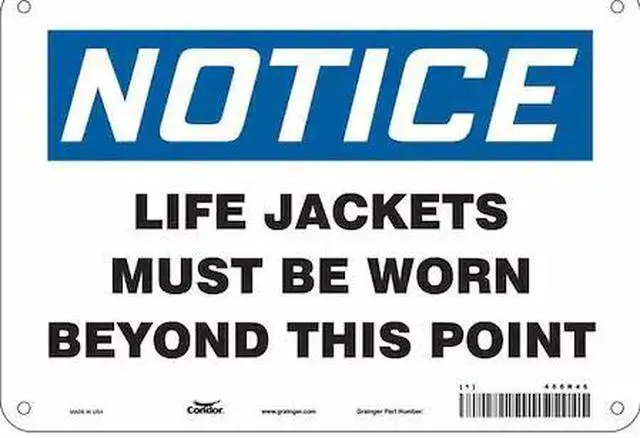 Main image of CONDOR 466R46 Safety Sign, 7 in Height, 10 in Width, Aluminum, Vertical