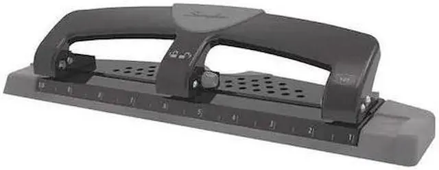 Alt view image 2 of 12 - SWINGLINE A7074134 Three-Hole Paper Punch,12 Sheets,Blk/Gry