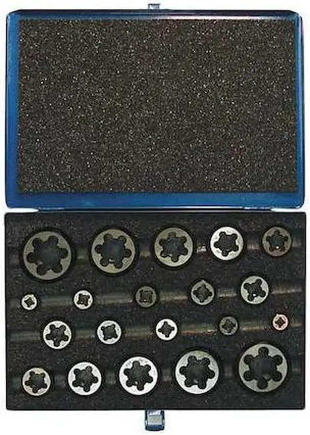 Main image of CHICAGO-LATROBE 403595 20pc Carbon Steel Hexagon Rethreading Die Set 377