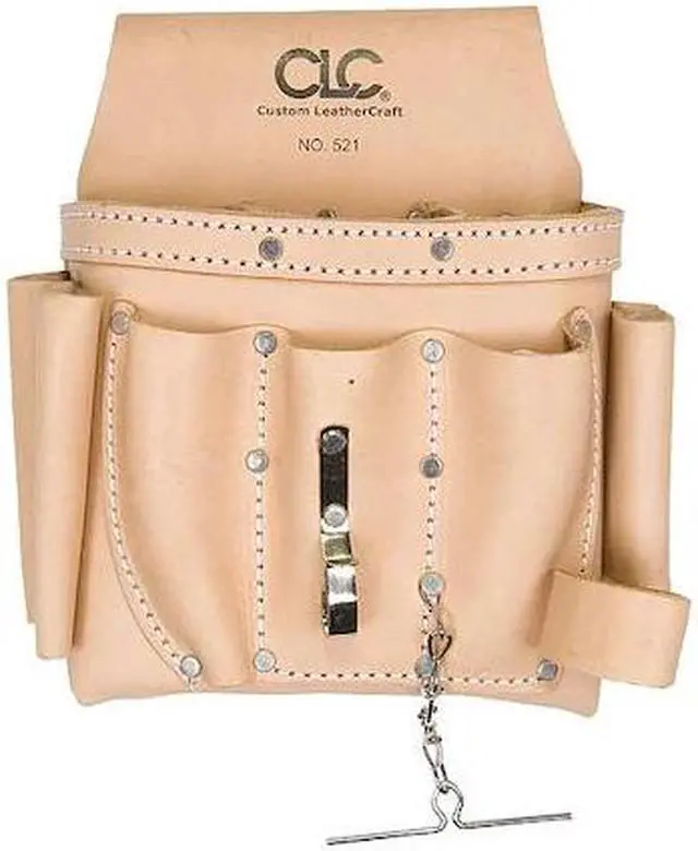 Alt view image 3 of 3 - CLC WORK GEAR 521 Tool Pouch, Tool Pouch, Tan, Leather, 8 Pockets
