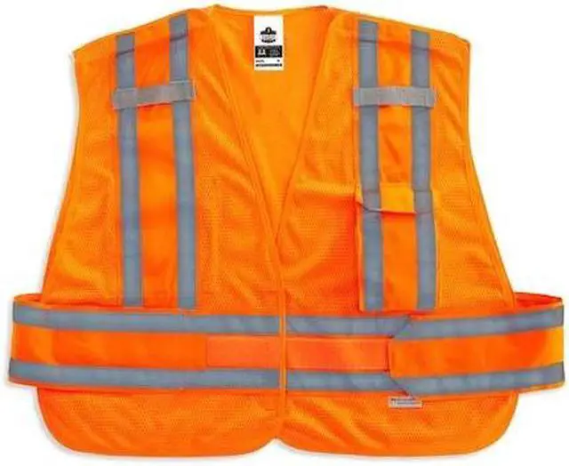 Alt view image 3 of 5 - Ergodyne GloWear 8244 Expandable Public Safety Vest Orange 3XL+ 21363