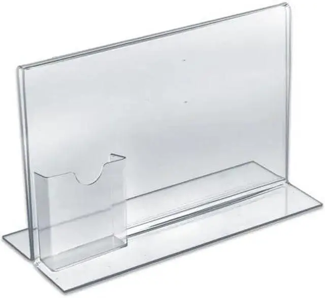 Alt view image 2 of 3 - Azar Displays Acrylic Sign Holder with Attached Brochure Holder 10/Pack 252041