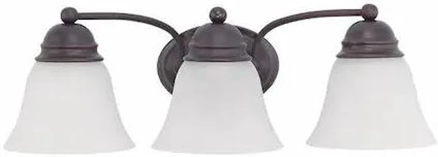 Main image of NUVO 60-3167 Empire 3 Light 21 in. Vanity Frosted White Glass Bronze