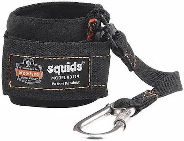 Main image of ERGODYNE 3114 Wrist Tool Lanyard, Carabiner, 8in.L, Black
