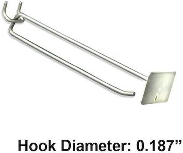 Main image of AZAR DISPLAYS 700828-50PK 8" Metal Wire Scan Hook: 0.187" Dia., PK50