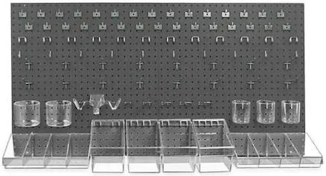 Main image of AZAR DISPLAYS 900988-BLK 125-Piece Pegboard Organizer Kit (2 - 24"x24")