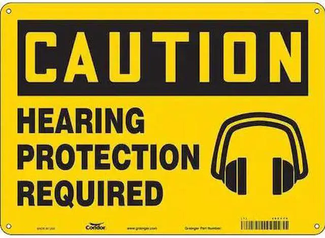 Main image of CONDOR 465Y70 Safety Sign, 10 in Height, 14 in Width, Polyethylene, Horizontal