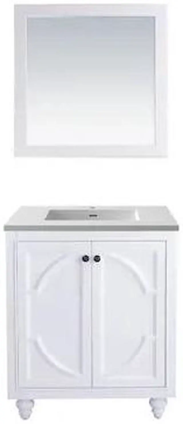 Alt view image 4 of 11 - Odyssey - 30 - White Cabinet + Matte White VIVA Stone Solid Surface Countertop