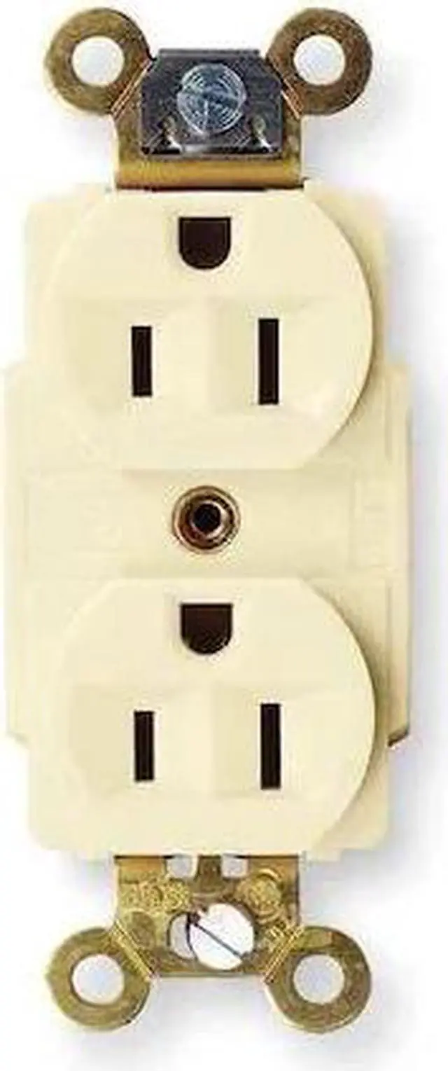 Alt view image 3 of 3 - HUBBELL WIRING DEVICE-KELLEMS HBL5262I Straight Blade Receptacle, 5-15R, 15 A,