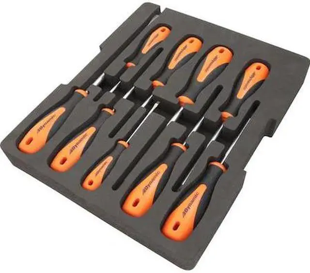 Main image of DYNAMIC D105106 Tools 10 Piece Assorted Screwdriver Set With Foam Tool Organizer