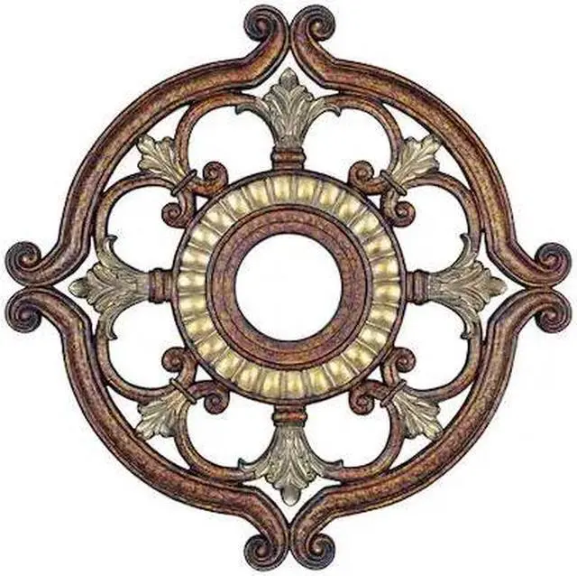 Alt view image 2 of 3 - Livex Lighting 8216-64 Ceiling Medallion in Palacial Bronze with Gilded Accents