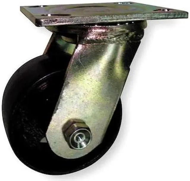 Main image of ZORO SELECT 1NVB9 Swivel Plate Caster,Steel,4 in.,1000 lb.,Blk