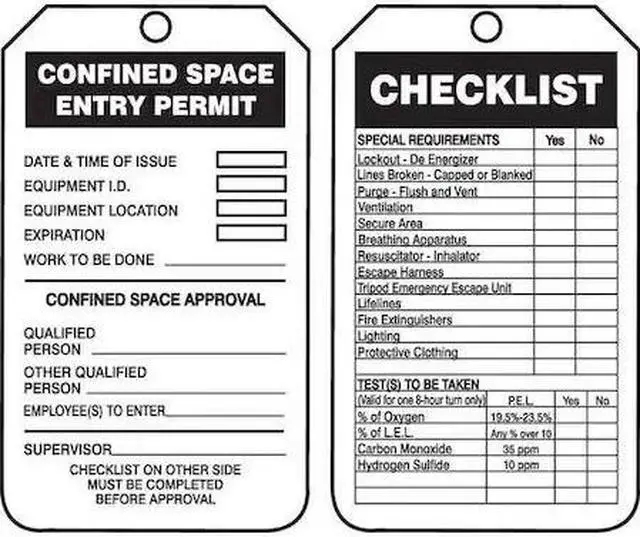 Alt view image 2 of 2 - ACCUFORM TCS319CTP Permit Tag, Confined Space, Cardstock, 5 3/4 in H x 3 1/4 in