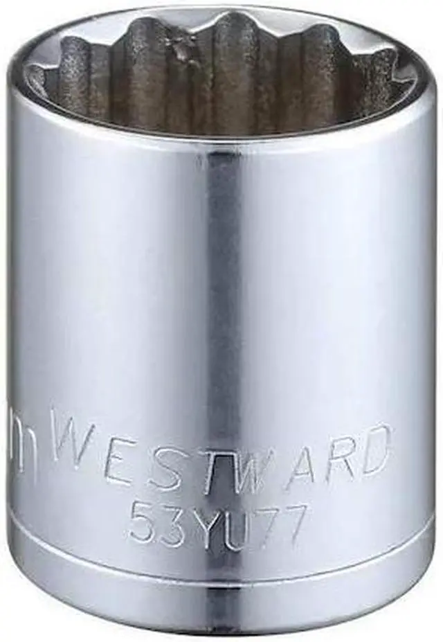 Main image of WESTWARD 53YU77 1/2" Drive, Metric Socket, 26mm Socket Sz, 12 Pts