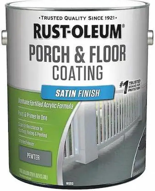 Alt view image 4 of 5 - Rust-oleum Satin Urethane Modified Acrylic Floor Coating, Pewter, 1 gal. 320418