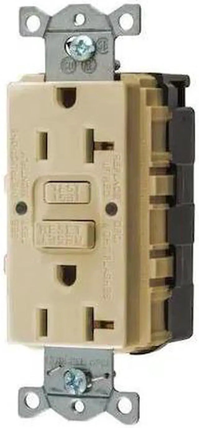 Alt view image 2 of 3 - HUBBELL WIRING DEVICE-KELLEMS SNAPGF20I GFCI Receptacle, 20A, 125VAC, 5-20R,