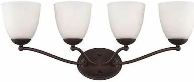 Main image of NUVO 60-5134 Patton 4 Light Vanity Fixture Frosted Glass Prairie Bronze