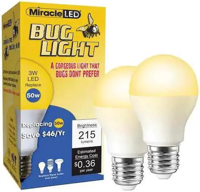 Main image of MIRACLE LED 602177 3 W, Compact LED Bulb, Amber, A15, 2000K Temp. Frosted,