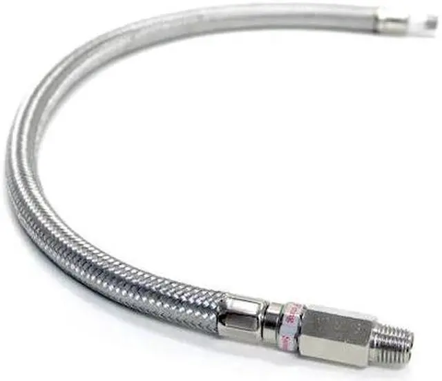 Alt view image 4 of 4 - Viair 20in Stainless Steel Brai Leader Hose w/Check Valve
