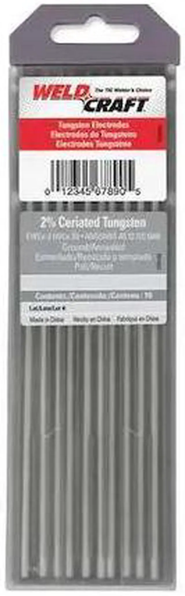 Main image of MILLER ELECTRIC WC040X7 7" Tungsten Electrode 0.040" Dia., Pk10