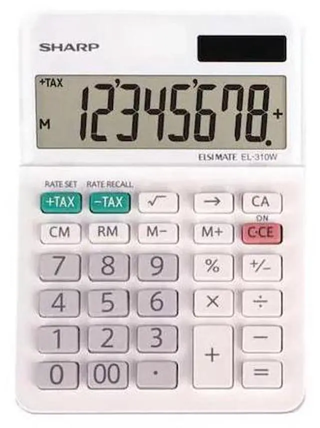 Alt view image 2 of 19 - Sharp EL-310WB Mini Desktop Calculator 8-Digit LCD EL310WB