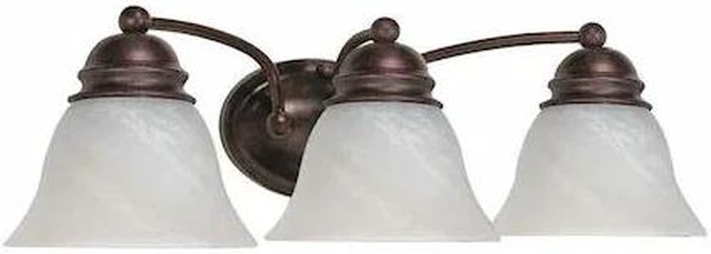 Main image of NUVO 60-346 Empire 3 Light 21 in. Vanity Alabaster Glass Bell Shades Old